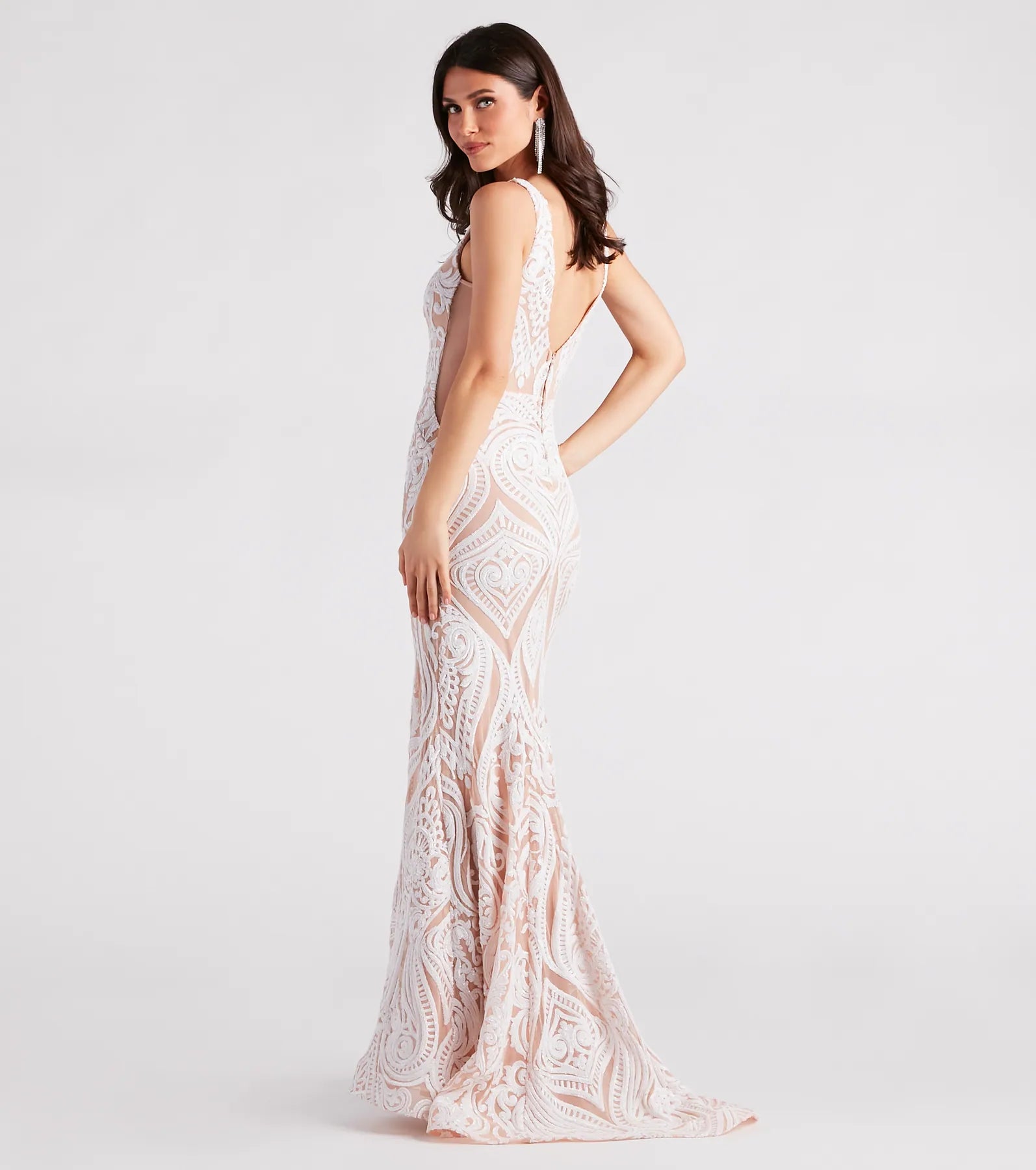 Mariah Formal Sequin Mesh Mermaid Dress